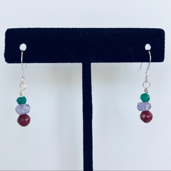 HAND CRAFTED BRACELET EARRINGS Sundance Lapis Lazuli Amethyst Gold Charm NWT - Picture 8 of 12